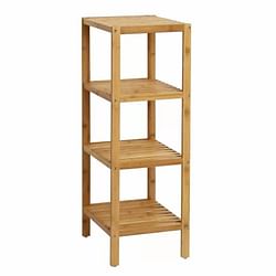 Solid Wood 4-Tier Bathroom Storage Shelving Unit - Free Shipping