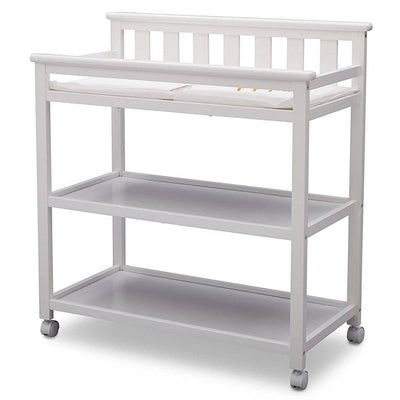 Modern White Baby's First 2 Shelf Changing Table with Wheels - Free Shipping 