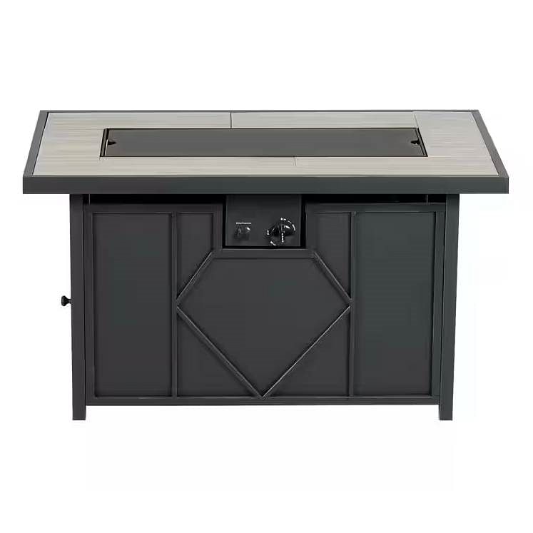 42-inch Outdoor Propane Gas Fire Pit Patio Table with Blue Fire Glass - Free Shipping 