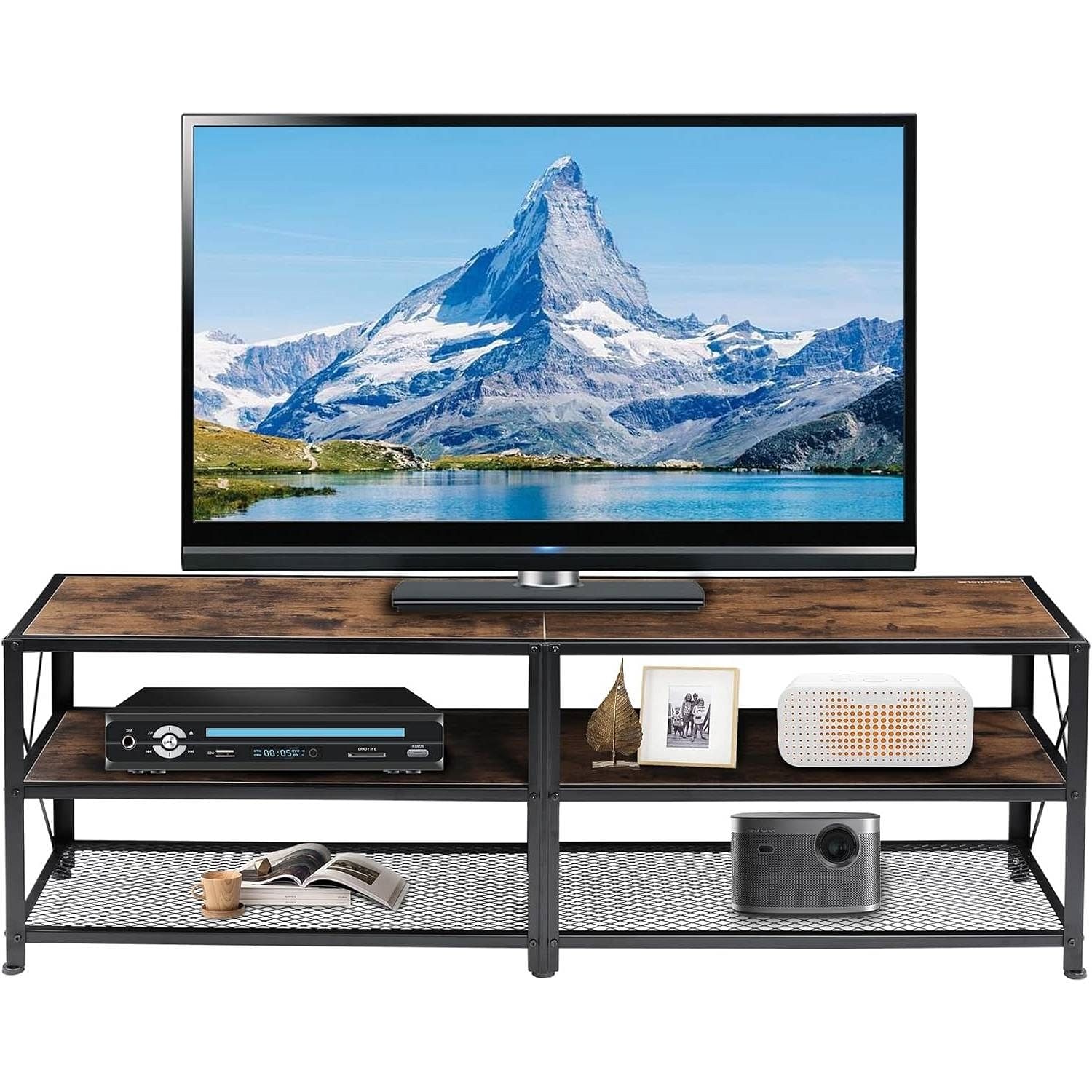 55-inch Industrial Style Metal Wood TV Stand for TV up to 65-inch - Free Shipping