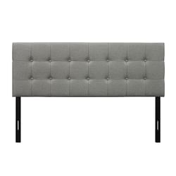 Full size Contemporary Button-Tufted Headboard in Grey Upholstered Fabric - Free Shipping