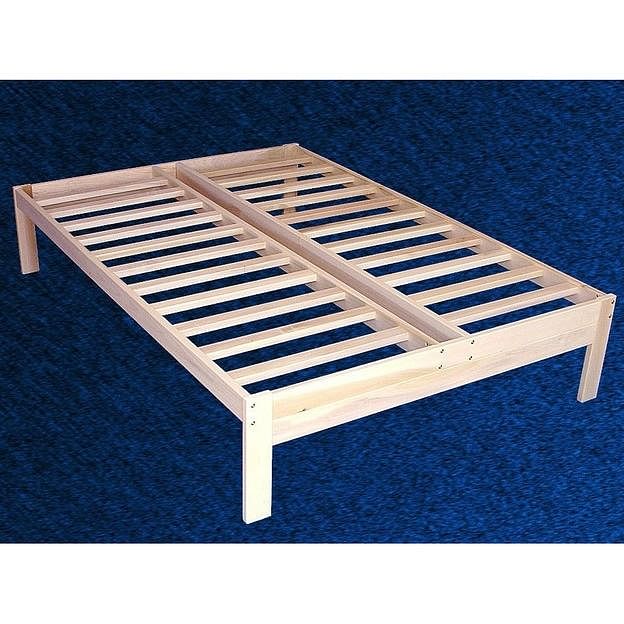 Full size Unfinished Wood Platform Bed Frame with Wooden Slats - Free Shipping