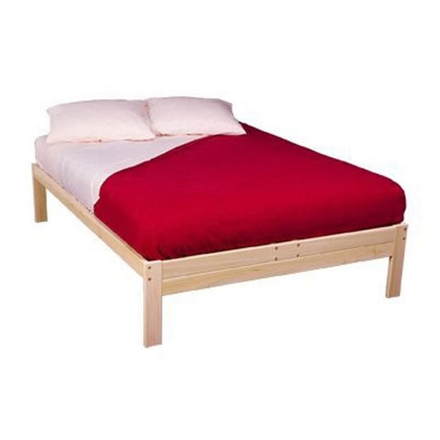 Full size Unfinished Wood Platform Bed Frame with Wooden Slats - Free Shipping