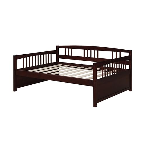 Full size Contemporary Daybed in Espresso Wood Finish - Free Shipping