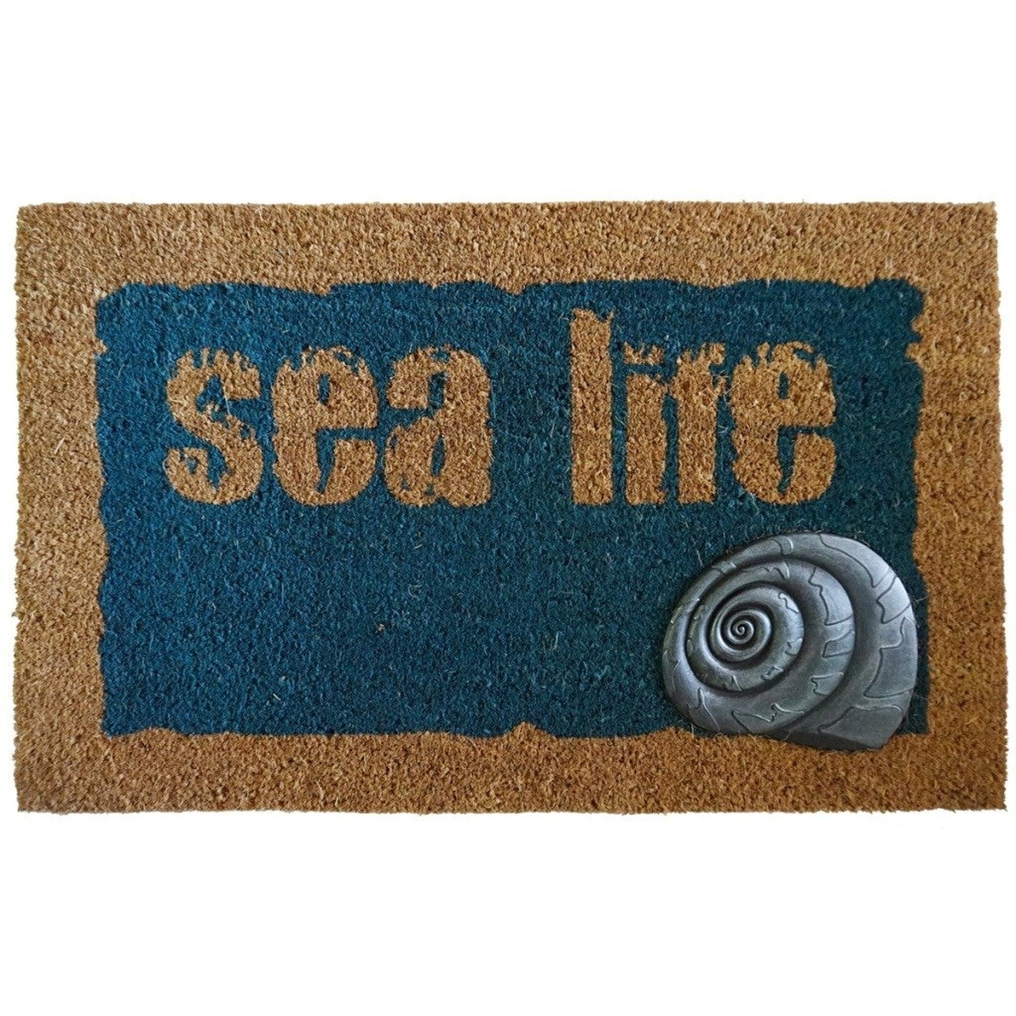 Sea Life Doormat Blue/Nat 