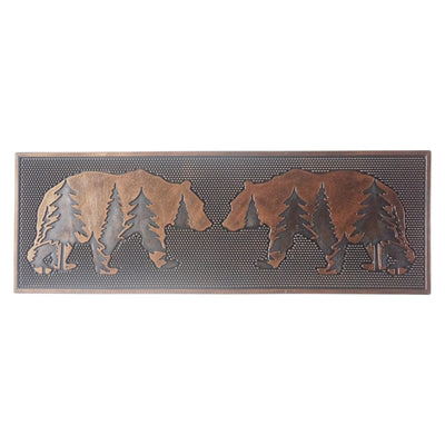 Bear Pattern Rubber Step Mat, Copper Finish 