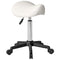 Saddle Stool, Adjustable Rolling Stool, White