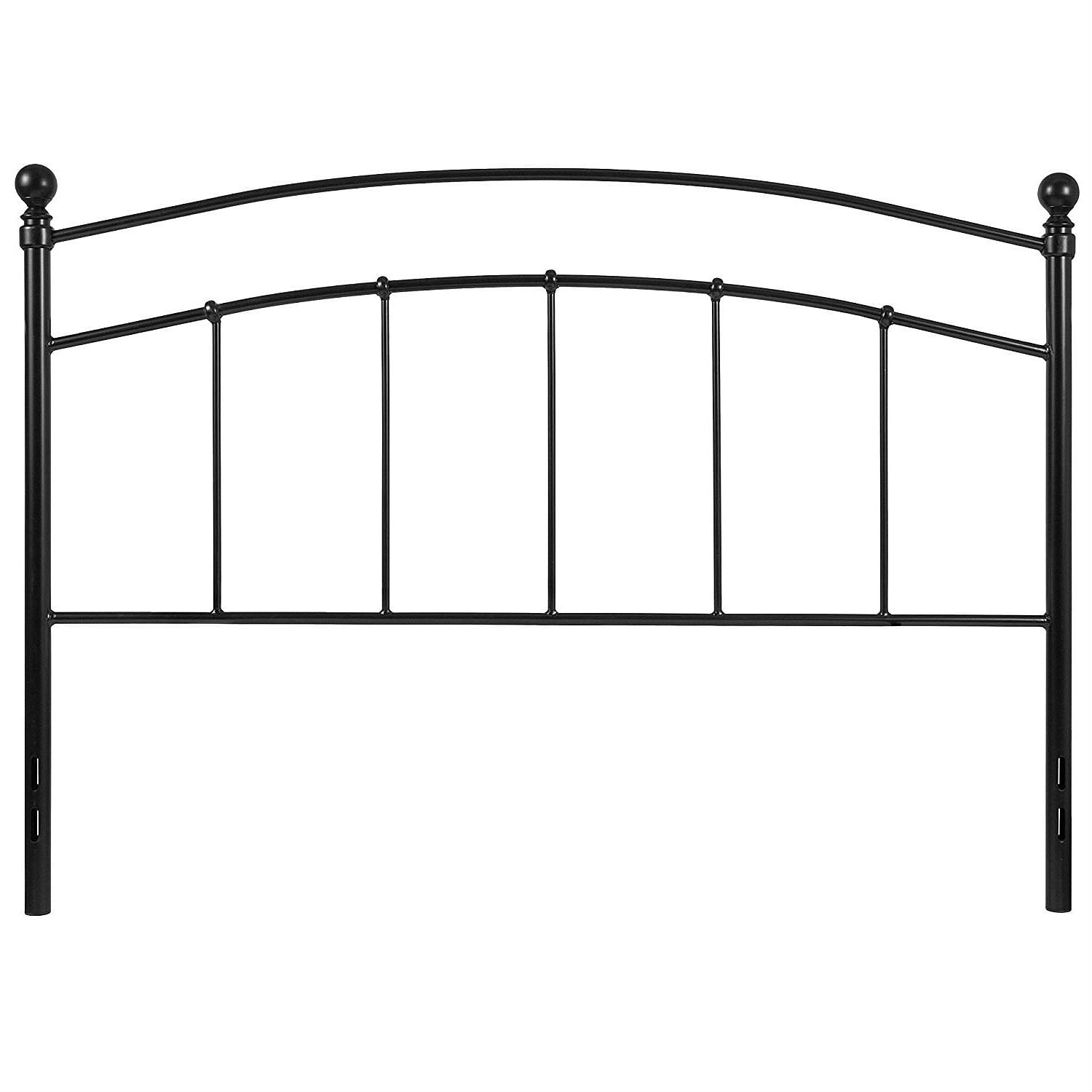 King size Contemporary Classic Headboard in Black Metal Finish - Free Shipping