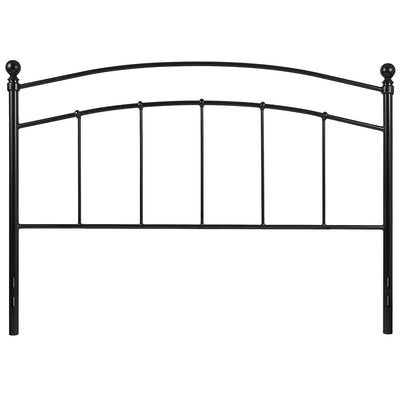 King size Contemporary Classic Headboard in Black Metal Finish - Free Shipping 