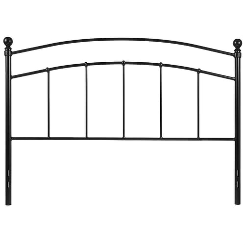 King size Contemporary Classic Headboard in Black Metal Finish - Free Shipping