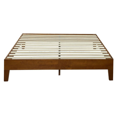 Full size Low Profile Platform Bed Frame in Cherry Wood Finish - Free Shipping 