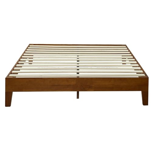 Full size Low Profile Platform Bed Frame in Cherry Wood Finish - Free Shipping