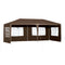Outsunny 19' x 9' Party Tent Gazebo Canopy with 4 Removable Window for Outdoor Event with Wind Ropes and Ground Stakes, Coffee
