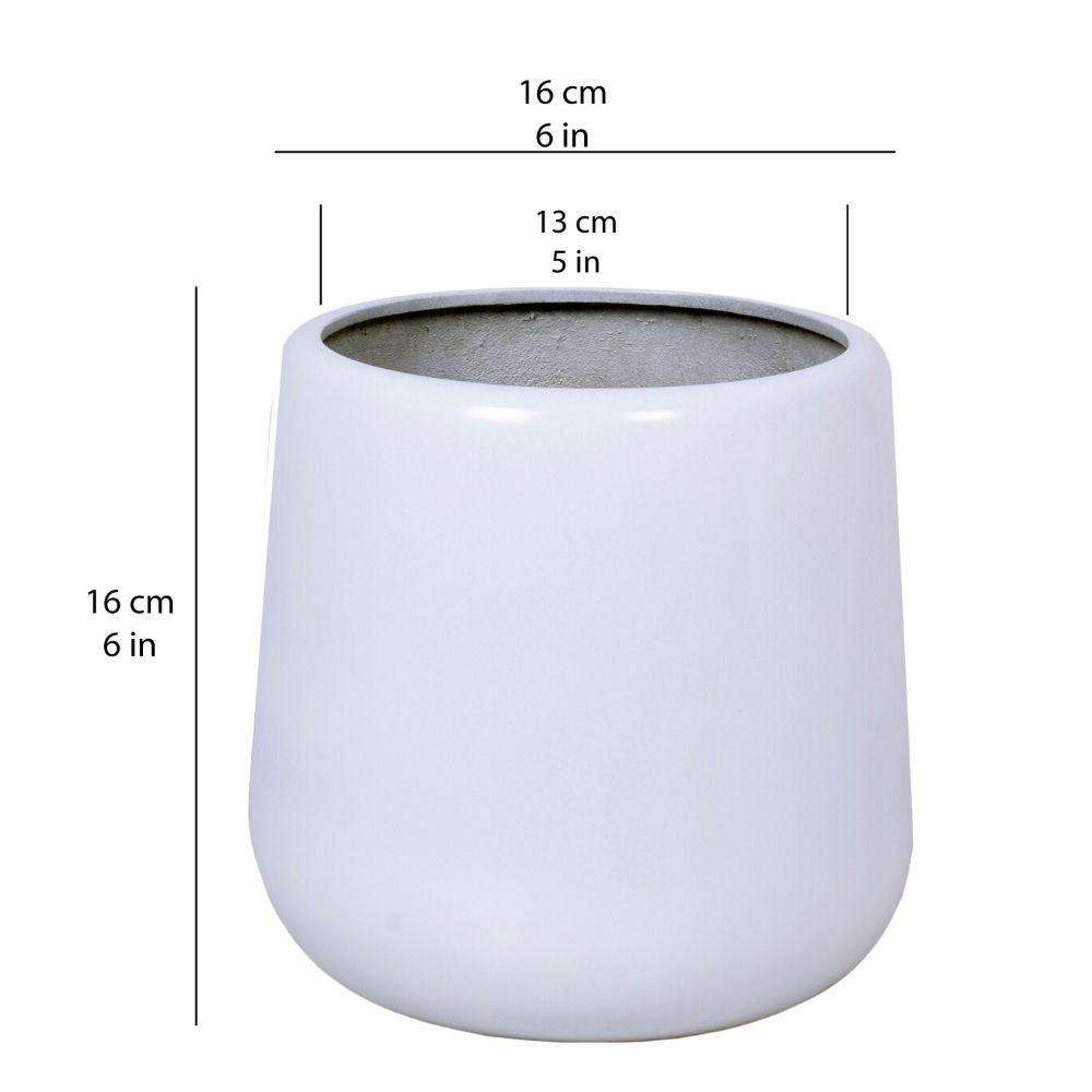 Fabi - White Brass Floor Planter 