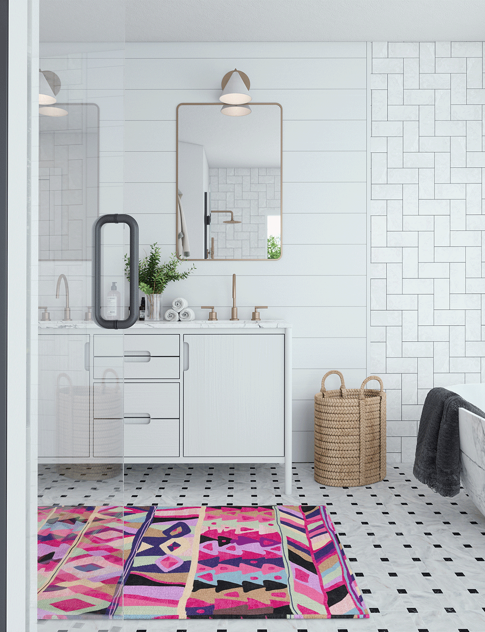 Fafela Pink Purple Multicolor Rug 