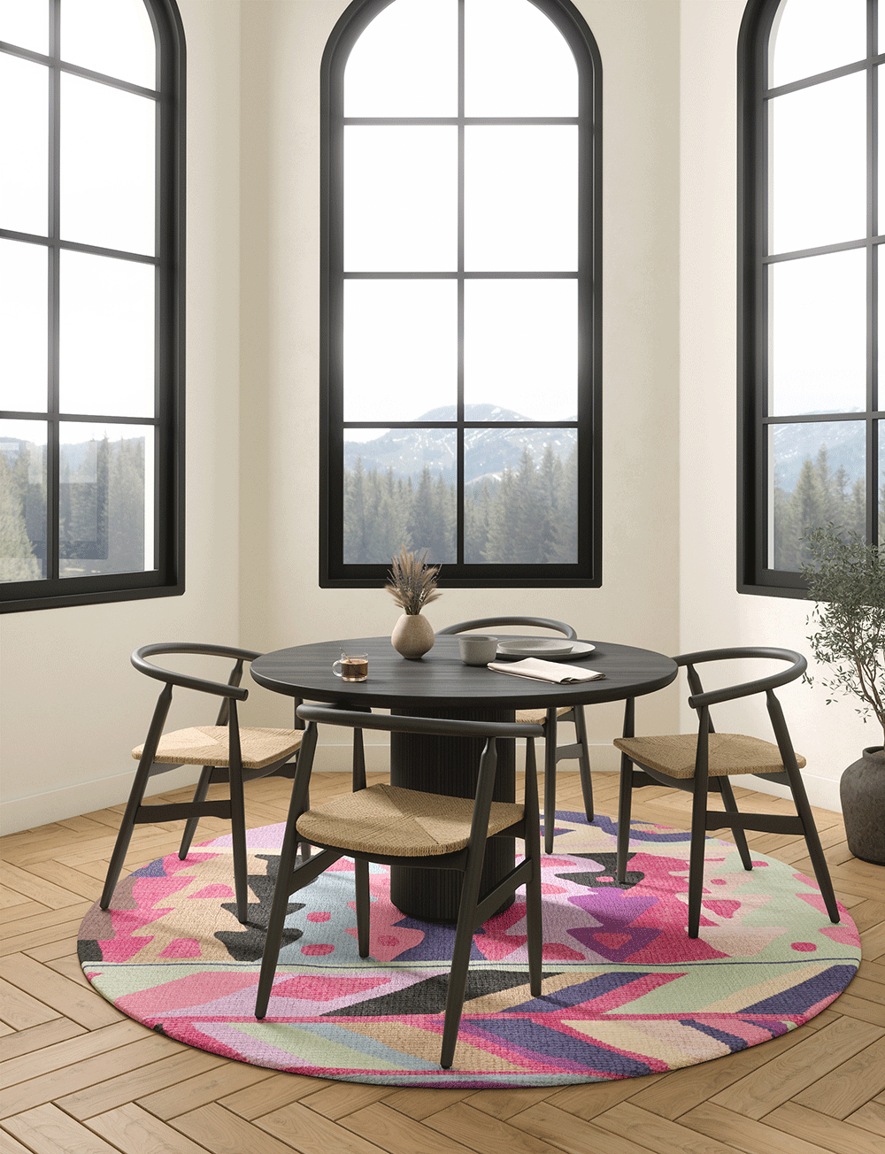 Fafela Pink Purple Multicolor Rug 