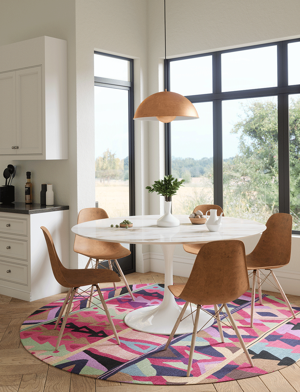 Fafela Pink Purple Multicolor Rug 