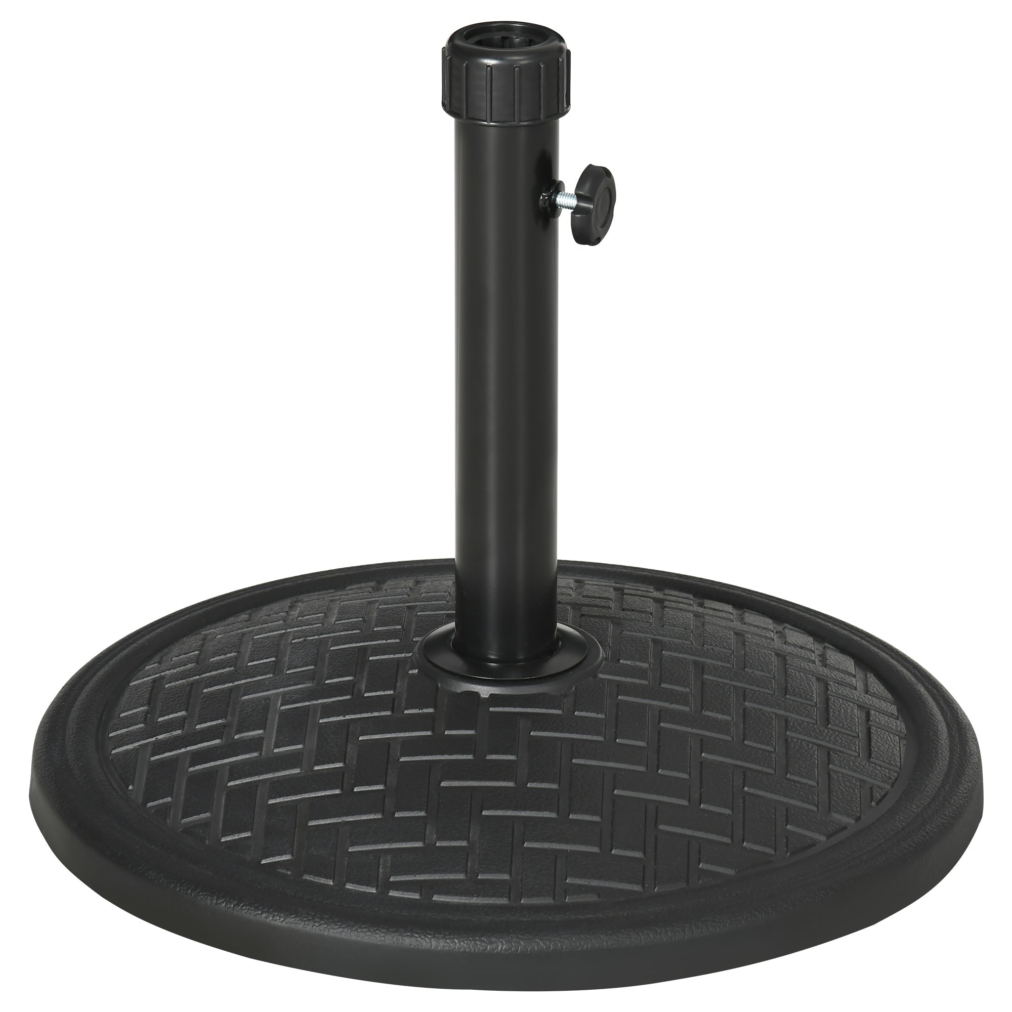 Outsunny 31lb Concrete Patio Umbrella Base: Outdoor Round Weight Stand for Lawn, Deck & Garden, Black 