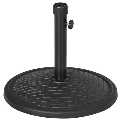 Outsunny 31lb Concrete Patio Umbrella Base: Outdoor Round Weight Stand for Lawn, Deck & Garden, Black 