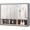 Wall Mounted Bathroom Medicine Cabinet with Mirror and Shelves, Grey