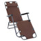 Outsunny Adjustable Folding Chaise Lounge Chair Portable Recliner Sun Lounger Outdoor Garden Seat with Pillow Brown
