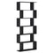 Wooden S Shape Bookcase 6 Shelves Storage Display Home Office Furniture