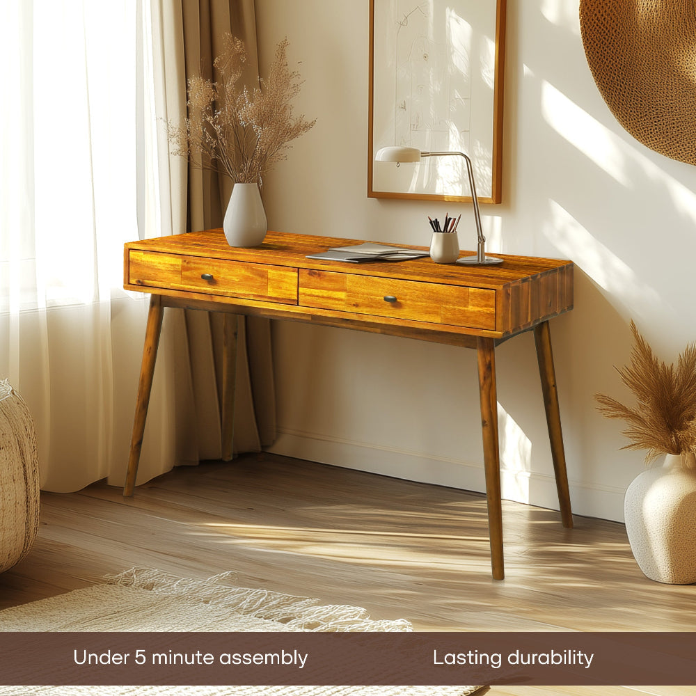 Lagom 48" Solid Wood Work Desk with Drawers 