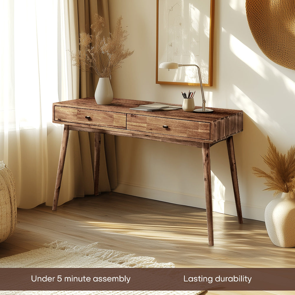 Lagom 48" Solid Wood Work Desk with Drawers 