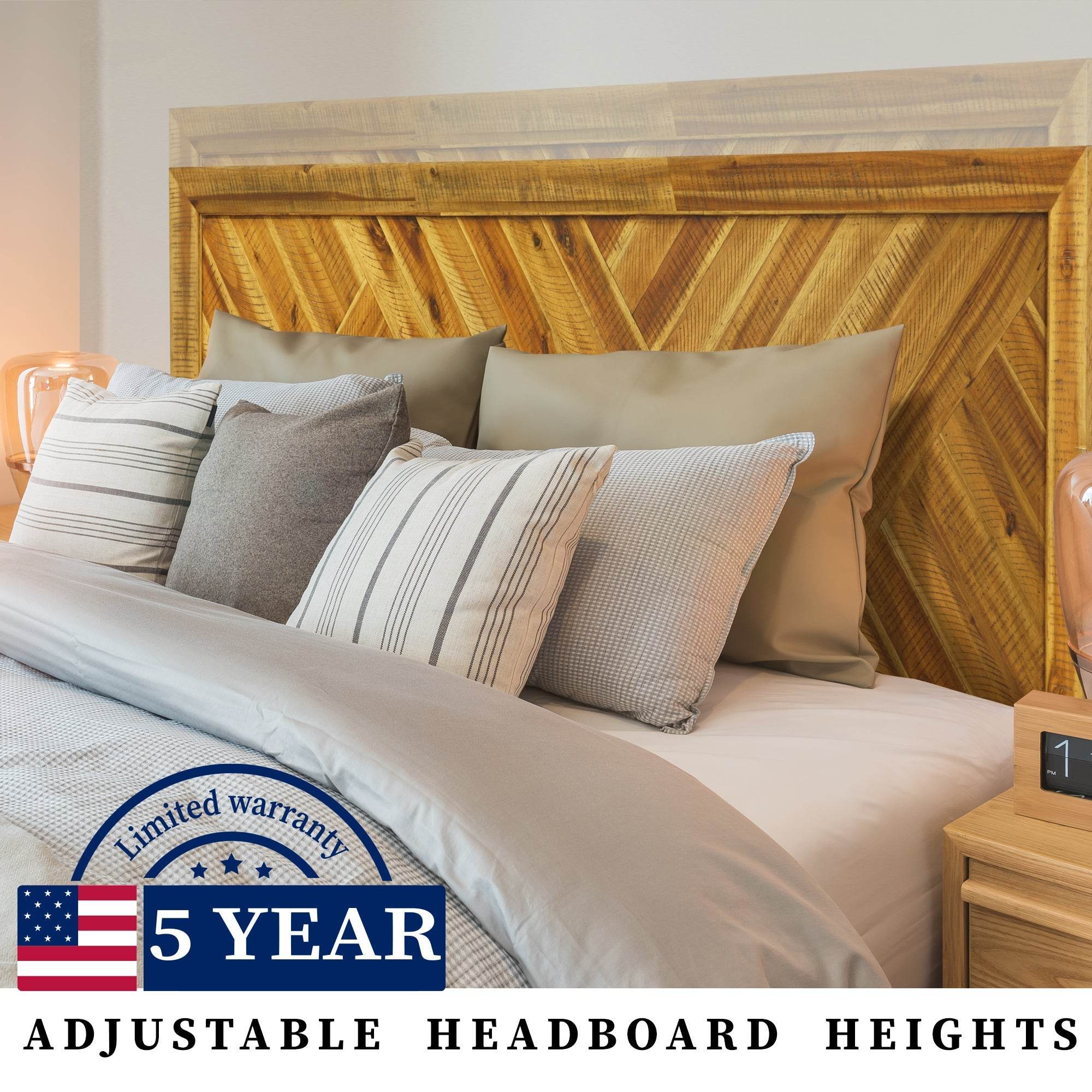 Sierra Deluxe Wood Platform Bed Frame 