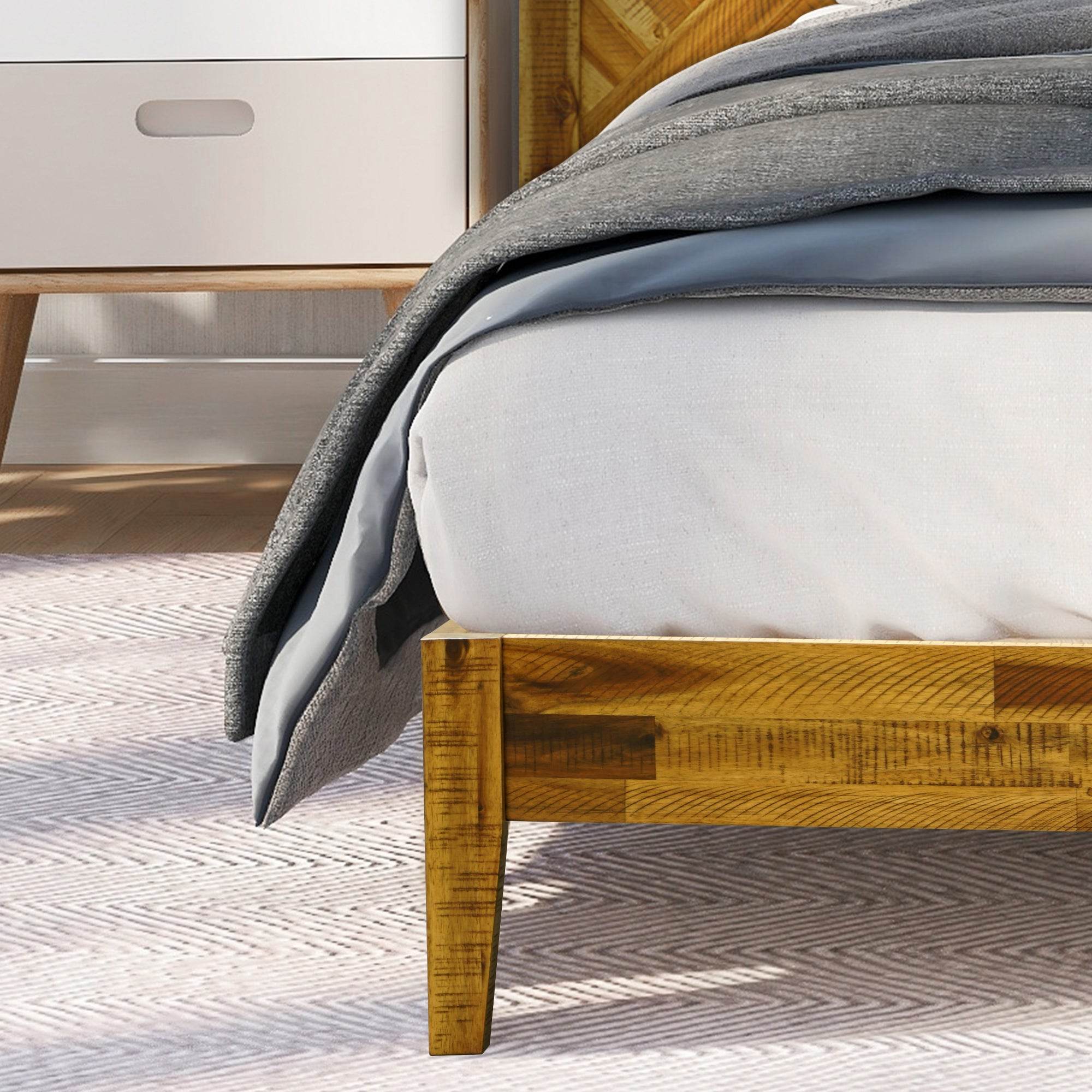 Sierra Deluxe Wood Platform Bed Frame 