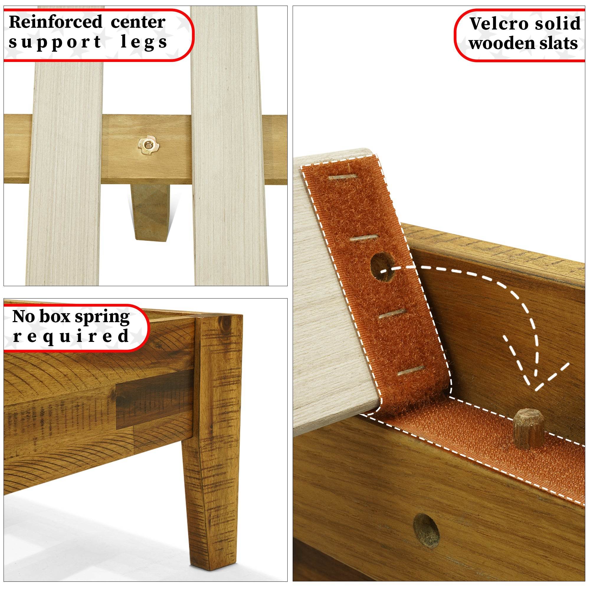 Sierra Deluxe Wood Platform Bed Frame 