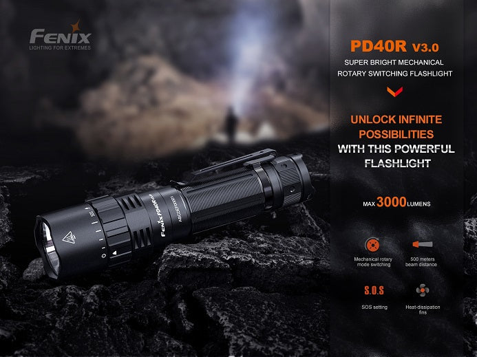 Fenix PD40R V3.0 Rechargeable Machinal Rotary Switching Flashlight