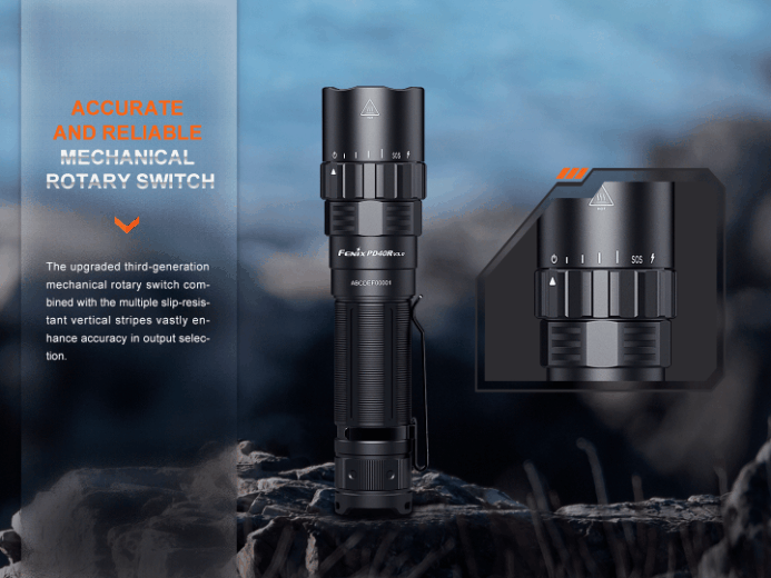 Fenix PD40R V3.0 Rechargeable Machinal Rotary Switching Flashlight