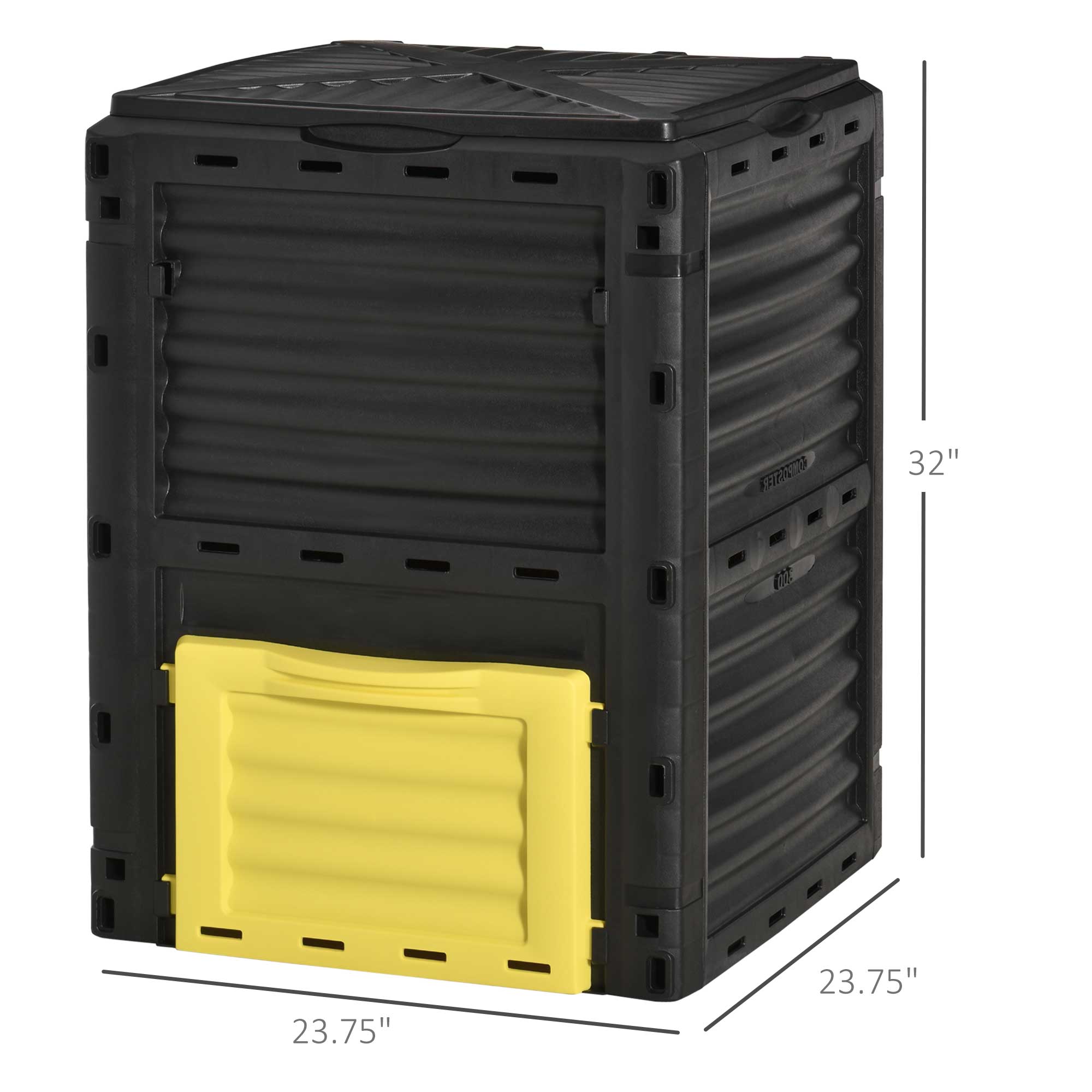 Outsunny Garden Compost Bin Large Outdoor Compost Container 80 Gallon Fast Creation of Fertile Soil Aerating Compost Box, Yellow 