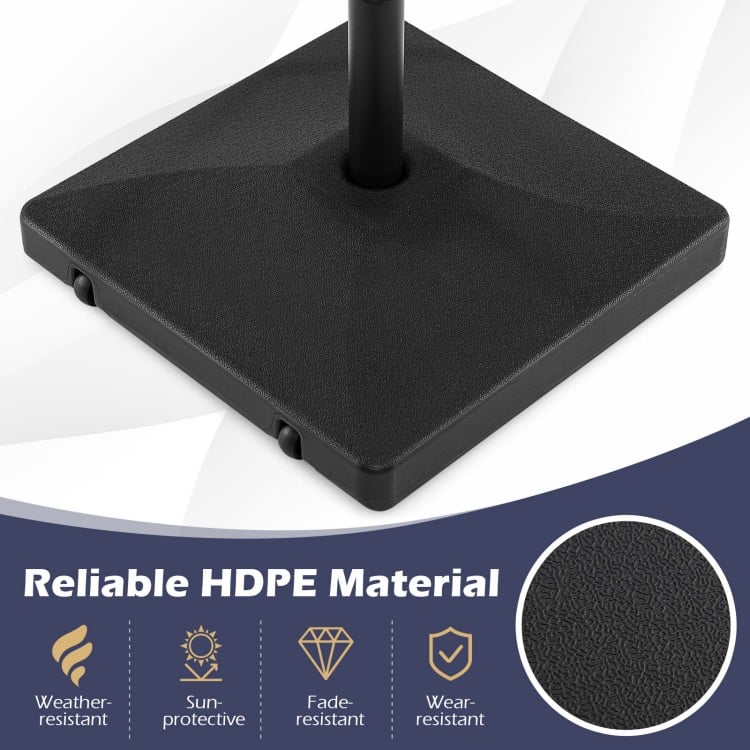 Fillable Umbrella Base 90 LBS Heavy Duty with 2 Wheels-Black