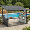 YODOLLA 10' x 12' Hardtop BBQ Gazebo with Bar Counter, Outdoor Grill Shelter & Entertainment Pavilion