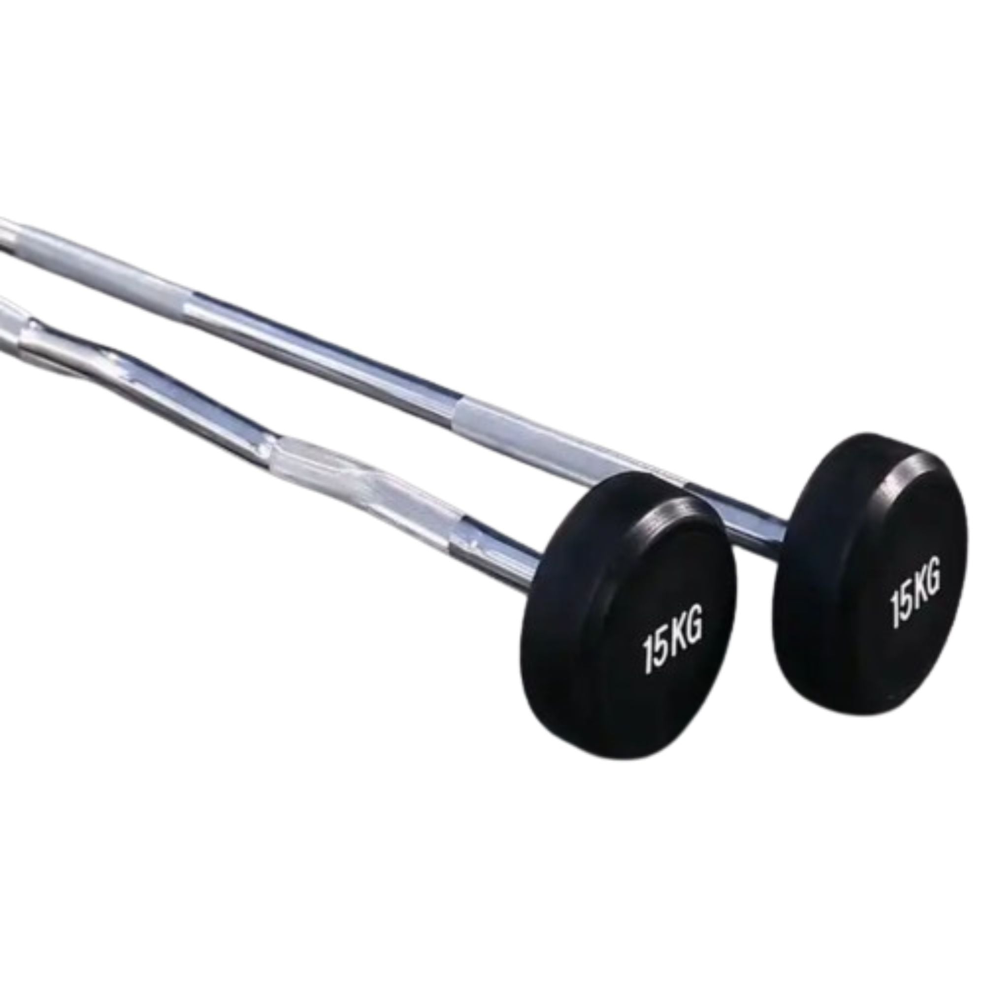Straight and EZ Curl Fixed Weight Barbell Sets - 20 to 100 LB 