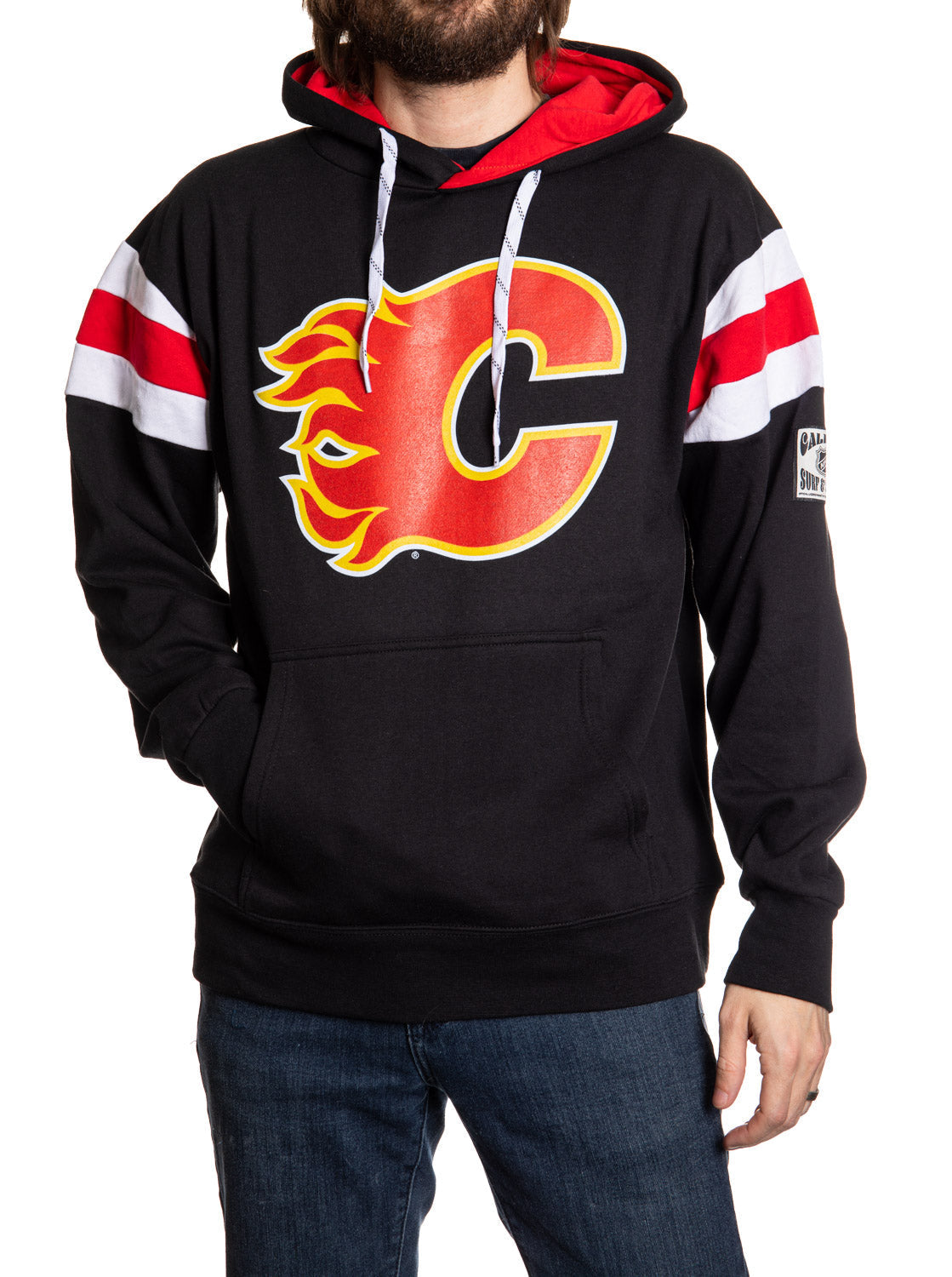 Calgary Flames Varsity Retro Style Hoodie 
