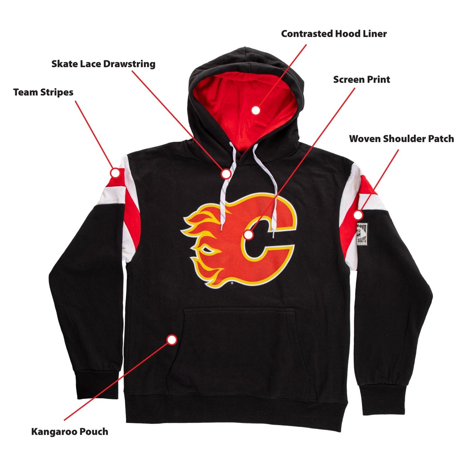 Calgary Flames Varsity Retro Style Hoodie 