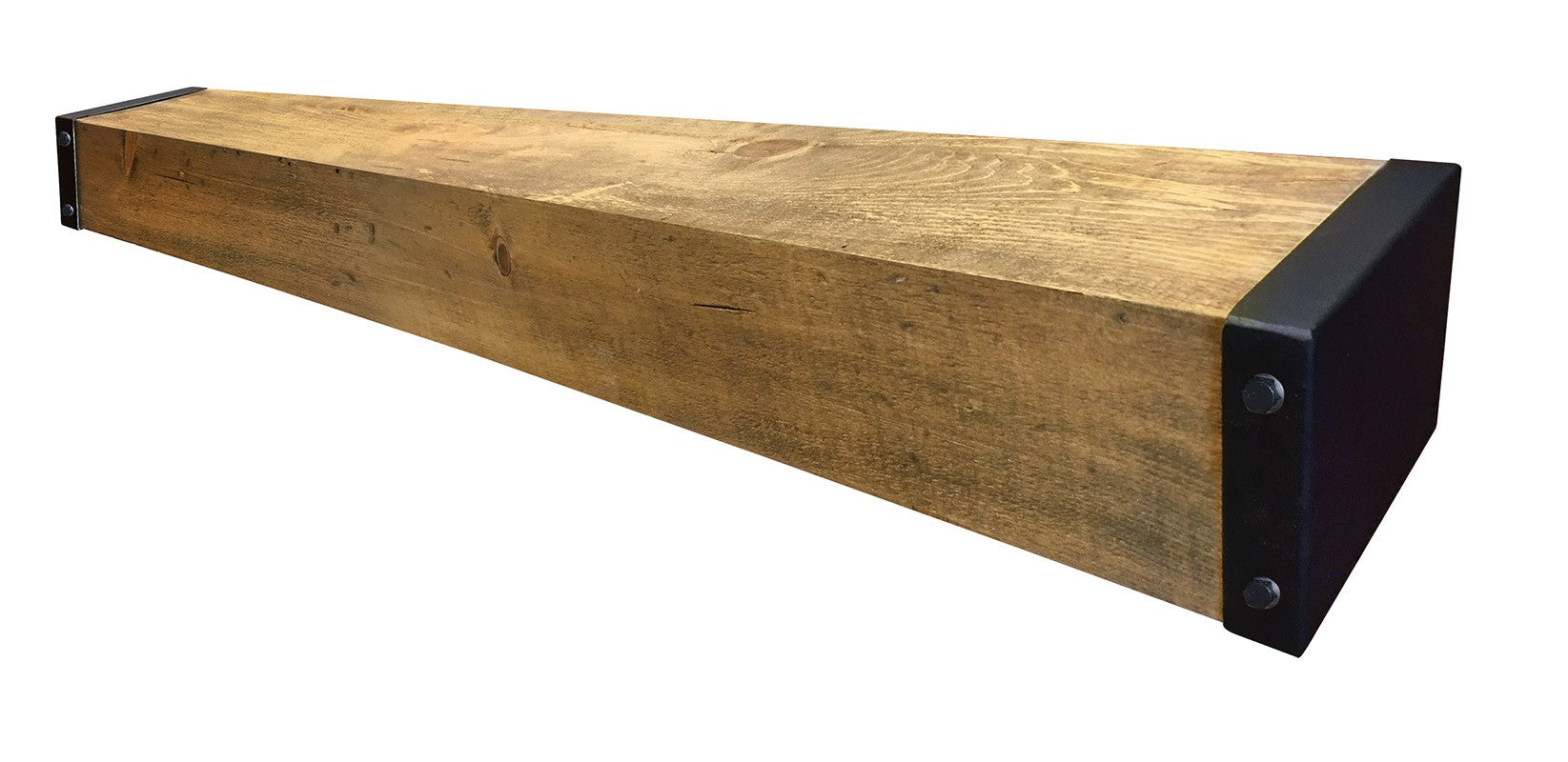 Étagère Style manteau de foyer avec embouts en métal 