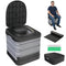 Portable Toilet for Adults Foldable Porta Potty 12 Coagulant Packets for Camping Travel RV Outdoor Use
