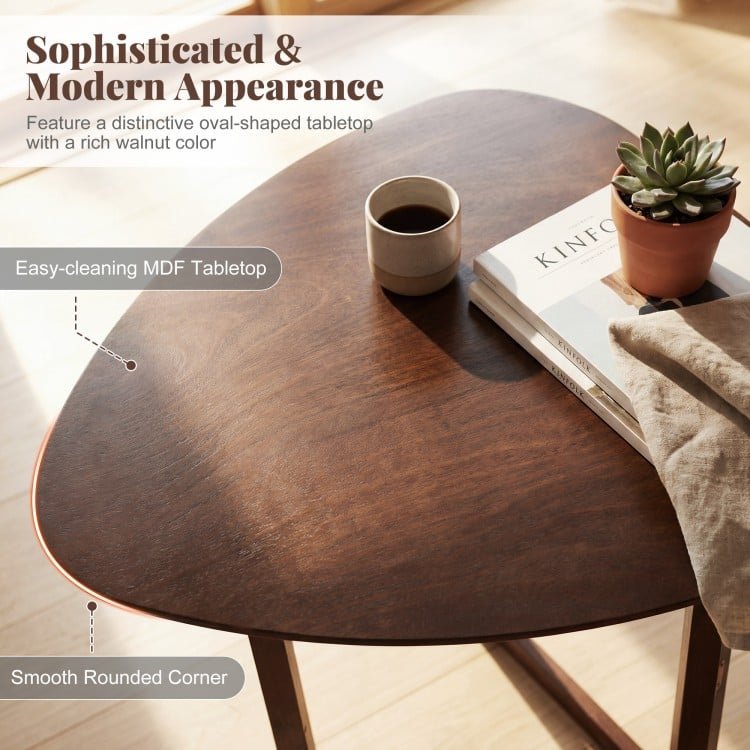 Foldable Dining Table 31.5" Triangular Small Kitchen Table for 2-Walnut