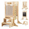 Foldable Toddler Tower with 2-Step Stool and Safety Net for 3+ Years Old