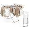 Folding Aluminum Clothes Drying Rack with 2 Side Wings