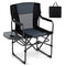 Folding Camping Chair with Side Table and Cup Holder with Carrying Bag-Black & Gray
