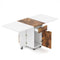Folding Dining Table 3-in-1 Space-Saving Drop Leaf Kitchen Table with Lockable Wheels-Brown