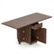 Folding Dining Table 3-in-1 Space-Saving Drop Leaf Kitchen Table with Lockable Wheels-Walnut