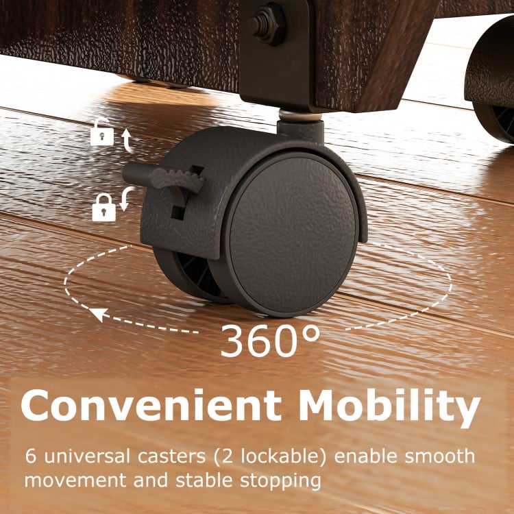 Folding Dining Table 3-in-1 Space-Saving Drop Leaf Kitchen Table with Lockable Wheels-Walnut