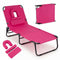 Folding Face Down Tanning Chair with Face Hole 3 Removable Pillows-Pink