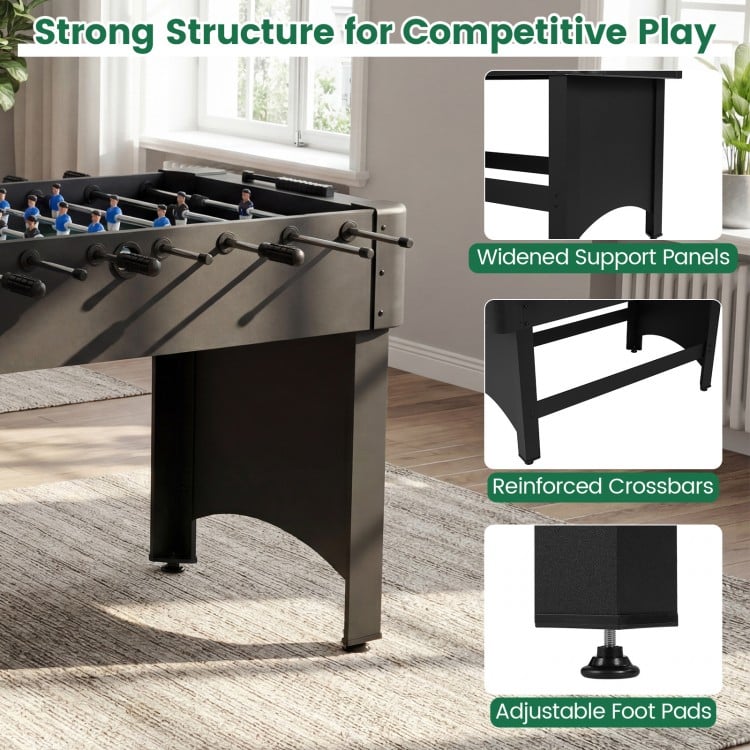 Foosball Table Competition Full Size Soccer Game Table with 22 Players-Black